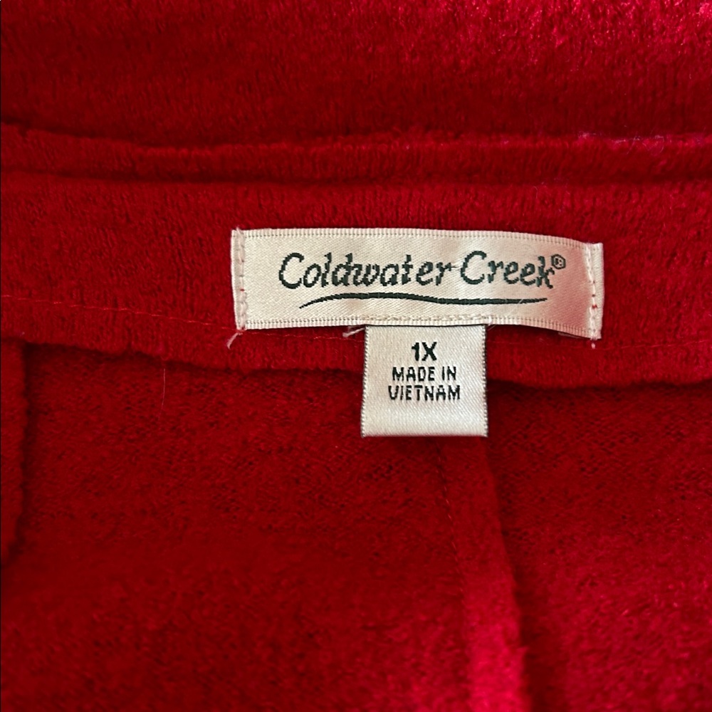 Coldwater Creek Women’s Vintage Artsy Wool Blend Red Holiday Jacket Coat Size 1X - Picture 3 of 15